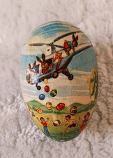 Schönes sehr altes Osterei zum Befüllen Ostern Pappe "Ostereierabwurf " 11cm