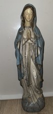 Große Madonna Figur Lourdes Heilige Maria Mutter Gottes - Holz - 50 cm