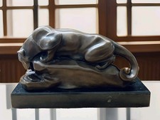 Bronzefigur Panther Puma Skulptur Raubkatze Figur Jaguar StatueTierfigur Bronze 