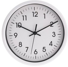 Wanduhr Quarz Ø 20cm Küchenuhr weiss Werkstattuhr Bürouhr Uhr weiß