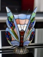 Schmetterling Bernsteinlampe AURUM Tischlampe Edelstein Lampe Bernstein Tiffany