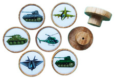 6er SET Design Druck Holz