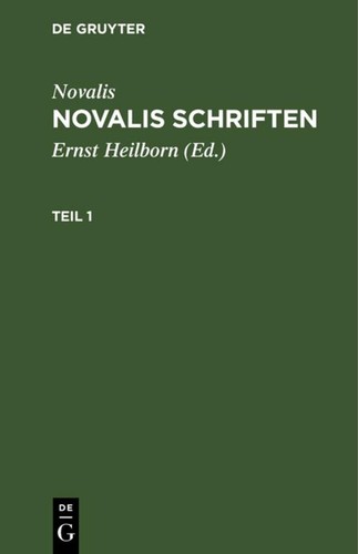 Novalis schriften - novalis:,