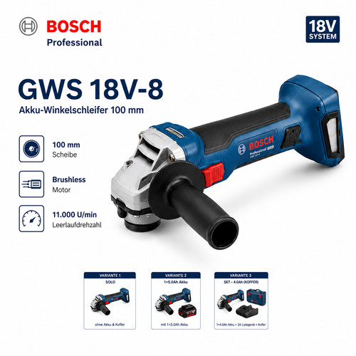 Bosch professional gws 18v - gws, 18v-8
