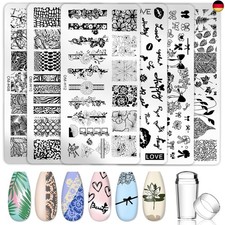  Nagelstempel Set, 6 Stück Nagelstempel Set, Nagel Stempel,Template  