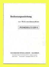 Sprühen, Spritzen, Nebeln, "POMOSA S 137" Bedienanleitung