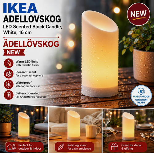 Ikea adellovskog led duftkerze - led,
