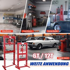 6T / 12T Hydraulikpresse Rahmenpresse Lagerpresse Hydraulisch 12000kg ROT