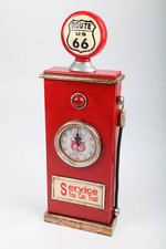 Design-Schlüsselschrank "Zapfsäule", Schlüsselkasten aus Holz mit Uhr, Retro