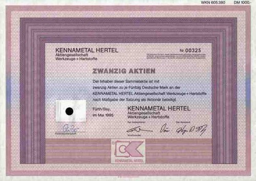 Kennametal hertel 1995 - hertel, fürth