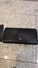 Aigner Geldbörse Portmanne Schwarz Leder