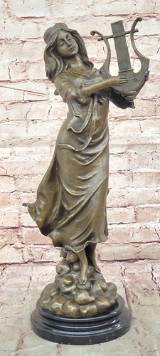 Vitaleh bronze harfe mädchen - harfe,