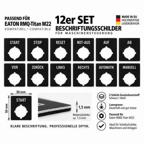 12er set beschriftungsschilder - set,