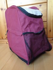 Rucksack für Inliner / Rollerplates / Eislaufschuhe ~ dkl. rot/ beige/ schwarz