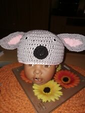 Mütze Kindermütze Hase gestrickt/gehäkelt Handarbeit mit Ohren Neu 