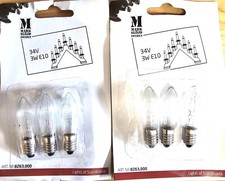 6 Stück Ersatzlampen 34 V 3 W Topkerzen Riffelkerze Lichterkette Schwibbogen