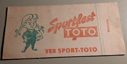 Alter lottoschein ddr veb - ddr,