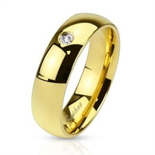 Herren Damen Ring Edelstahl Zirkonia Kristall Partnerring Ehering