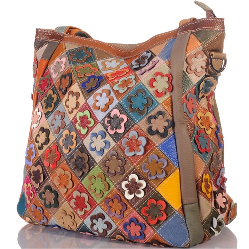 Damen leder patchwork umhänge - damen,
