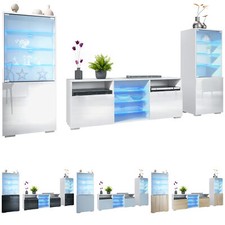 Wohnwand Lowboard Vitrine