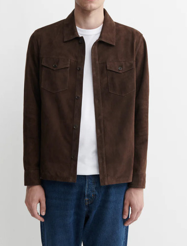 Braune leder hemdjacke für - braune,