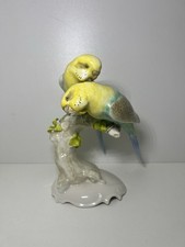 Hutschenreuther Selb Vogel Figur Wellensittich Paar H 18,5cm Entwurf Karl Tutter