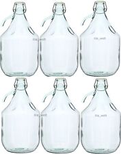 6 STÜCK Gärballon Glasballon Weinballon Ballon Flasche 5L mit Bügelverschluss