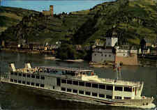 Rhein Schiff Rhine Ship Fahrgastschiff MS SOLARIS passiert Pfalz bei Kaub ~1970