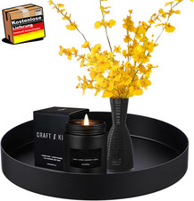 Rundes metall tablett schwarz