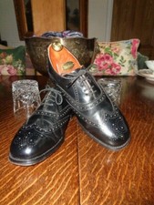 JOHN WHITE SCHWARZE BROGUE SCHUHE GRÖßE UK 8 HERGESTELLT IN ENGLAND 