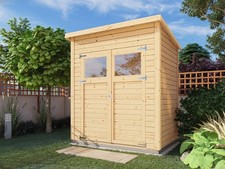 Gartenhaus Gerätehaus Holzhaus Woodtex Marksburg naturbelassen Pultdach Holz