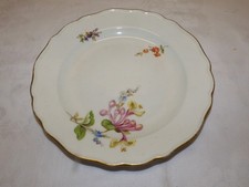 Alter Beilagenteller / Desserteller, Meissen Bunte Blume um 1900, d=17,5  (ME8)