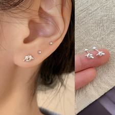 Ohrringe Paar Sterling Silber 925 – Ohrstecker Knoten mit Schraubverschluss