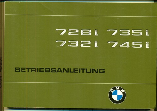Bmw 7er e23 betriebsanleitung - ,