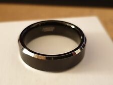 Wolfram Ehering  22,5 mm Verlobung Wolframkarbid Ring Schwarz Größe 14