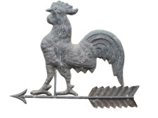 Alter Wetterhahn Kupfer Gartenfigur 65cm