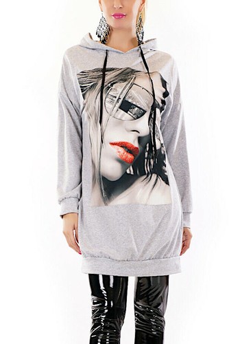 Long hoodie aus - aus, baumwolle