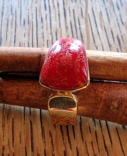 Ambra ring aus vergoldetem - aus,