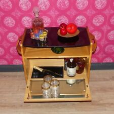 individueller 60er Jahre Barschrank Minibar auf Rollen Hausbar retro Glas schwar