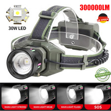 300000LM 4Modi LED Stirnlampe