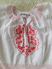 Folklore Bluse Kinderbluse Mit Roter Stickerei Gr. 128