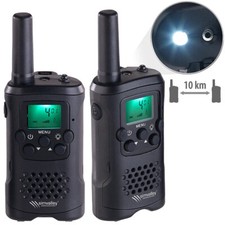 simvalley 2er-Set PMR-Funkgeräte mit VOX und 8 Kanälen, 446 MHz, inkl. 8 Akkus