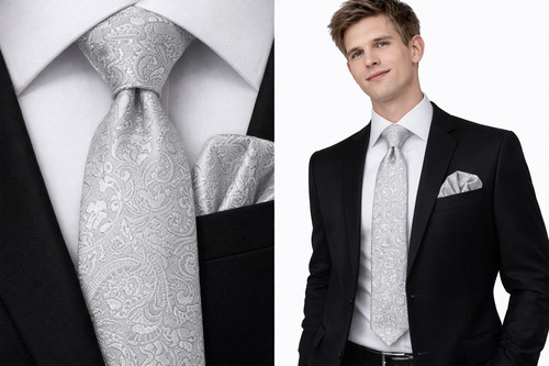Silber herren krawatte - silber, &