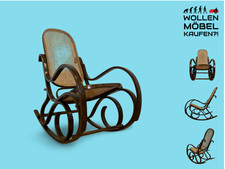 WMK # Eleganter und sehr gut erhaltener Vintage Schaukelstuhl im Stil von Thonet