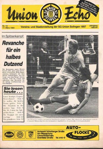 Fussball programmheft 83 84 - , 83/84