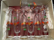 7x Bierglas, Glas, Wicküler Pilsener, 0,2 l, Goldrand wie neu
