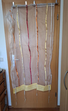 Scheibengardine gemustert B 94x H 160 - Raffgardine mit Tunnelzug - Gardine