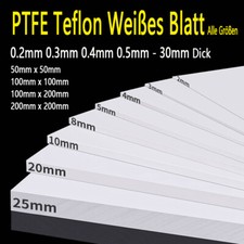 Weiß PTFE-Blatt Platte Dick 0,2mm - 30mm Polytetrafluorethyle Kunststoffplatte