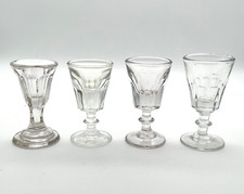 4 antike Pressglas Gläser