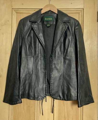 Danier schwarze lederjacke mit - schwarze,